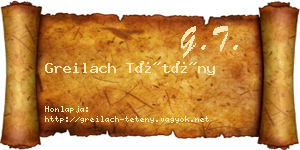 Greilach Tétény névjegykártya